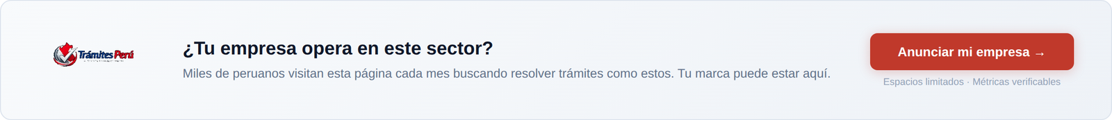 Anuncia en TrámitesPerú.com